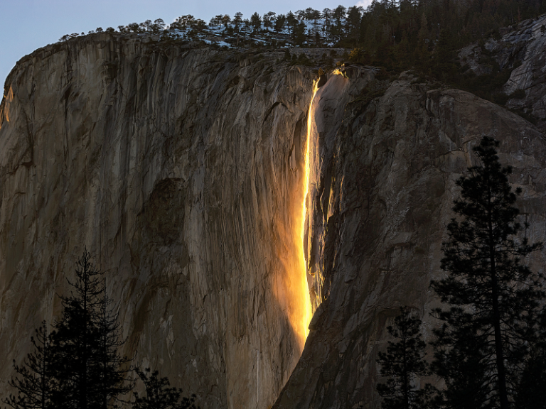 Horse Tail Falls in Yosemite National Park